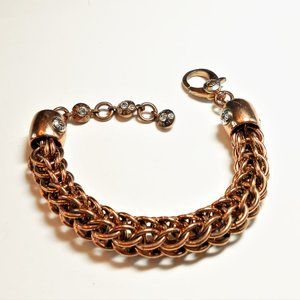 Signed Henry Bendel Heavy Rose Gold Tone Bracelet